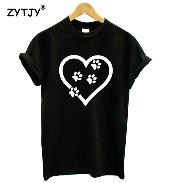love heart cat paw Print Women tshirt Cotton Casual Funny t shirt For Lady Girl Top Tee Hipster Tumblr Drop Ship Z-1101