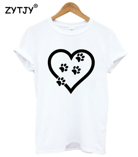 love heart cat paw Print Women tshirt Cotton Casual Funny t shirt For Lady Girl Top Tee Hipster Tumblr Drop Ship Z-1101
