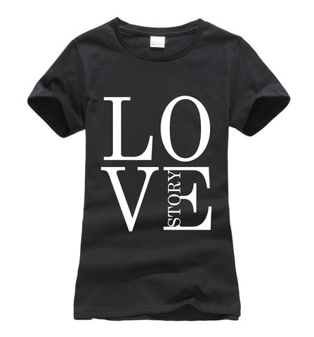2017 summer women T-shirt Love Story Printed Cotton fashion harajuku brand korean tee shirt femme Party Bodycon funny punk tops