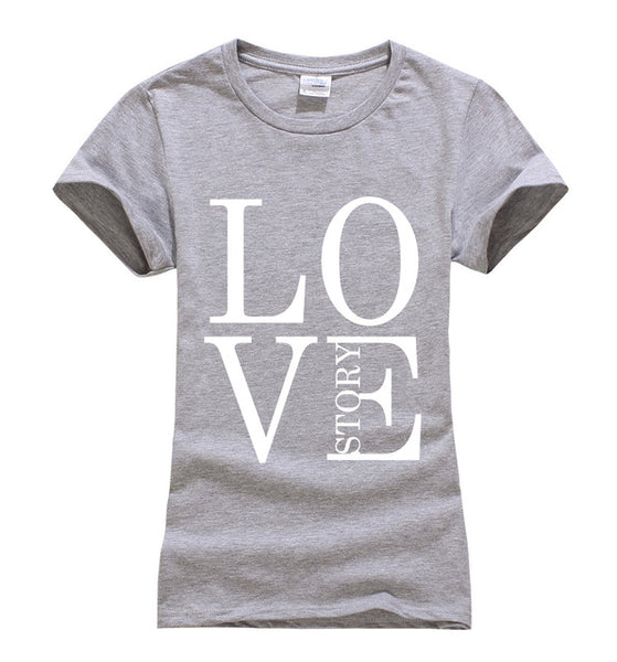 2017 summer women T-shirt Love Story Printed Cotton fashion harajuku brand korean tee shirt femme Party Bodycon funny punk tops
