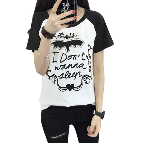 Women Lovely Cartoon T Shirt Comfortable Casual Tops Tee
